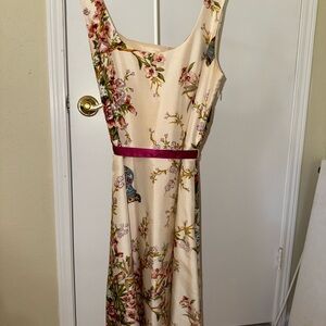 Spenser Jeremy Cream and Red Sleeveless Midi Sundress